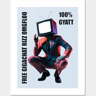 TV man sigma rizz fanum tax 100% gyatt Posters and Art